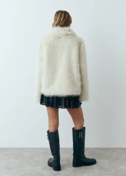 Abrigo corto cuello efecto pelo*Brownie Clearance