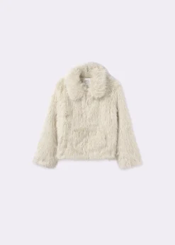 Abrigo corto cuello efecto pelo*Brownie Clearance