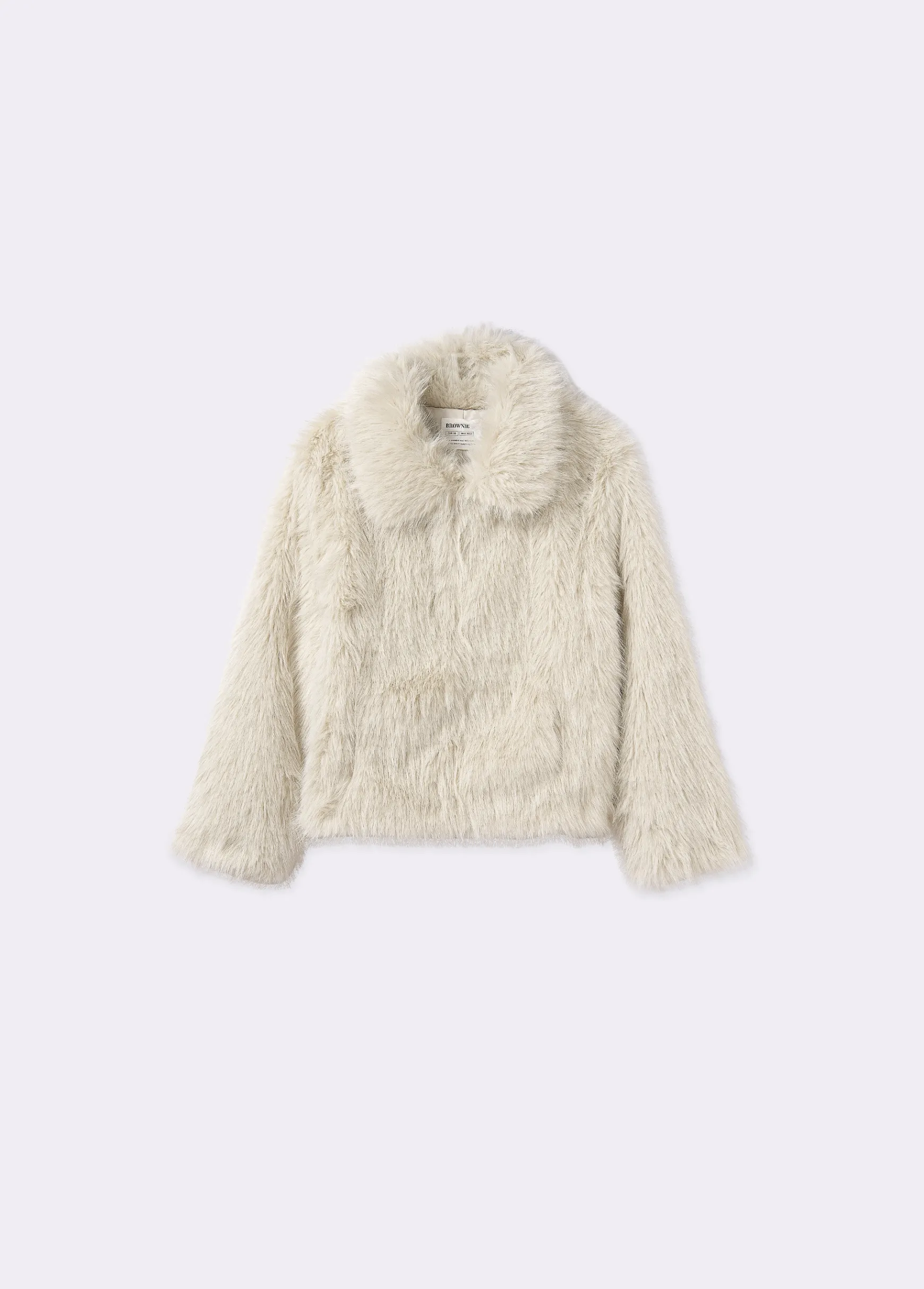 Abrigo corto cuello efecto pelo*Brownie Clearance