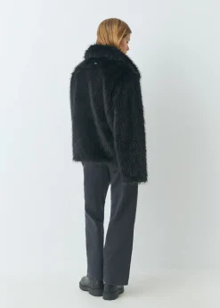 Abrigo corto cuello efecto pelo*Brownie Sale