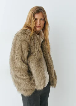 Abrigo corto efecto pelo*Brownie Clearance