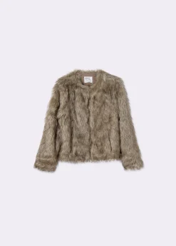 Abrigo corto efecto pelo*Brownie Clearance