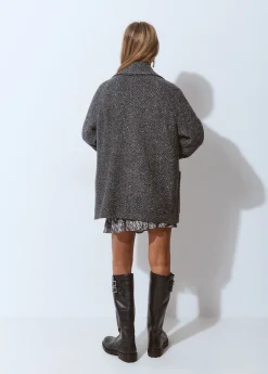 Abrigo cruzado espiga con lana*Brownie Clearance