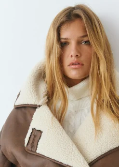 Abrigo doble faz efecto piel*Brownie