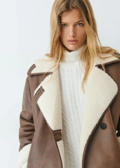 Abrigo doble faz efecto piel*Brownie