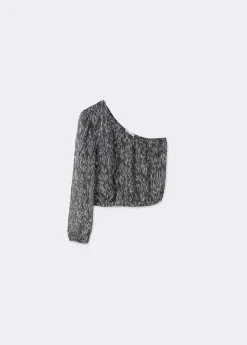 Blusa asimétrica brillo estampada*Brownie Online