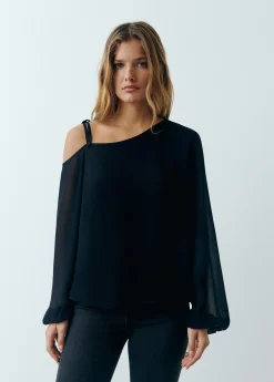 Blusa asimétrica manga larga*Brownie Clearance