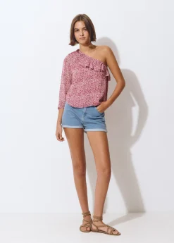 Blusa asimétrica volante estampada*Brownie Sale