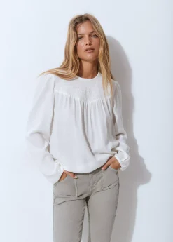 Blusa cuello redondo smock en pico*Brownie Online