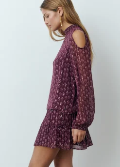 Blusa cut out estampado sello indio*Brownie Clearance