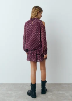 Blusa cut out estampado sello indio*Brownie Clearance