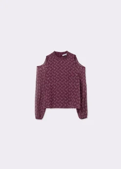 Blusa cut out estampado sello indio*Brownie Clearance