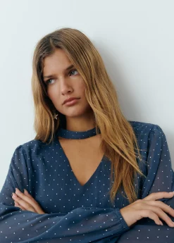 Blusa detalle chocker brillos*Brownie