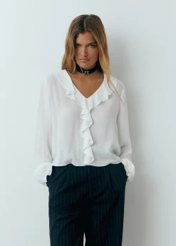 Blusa escote volantes*Brownie Hot