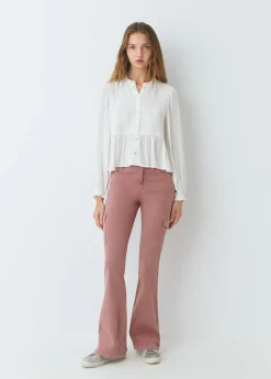 Blusa smock con botones plumeti*Brownie Outlet