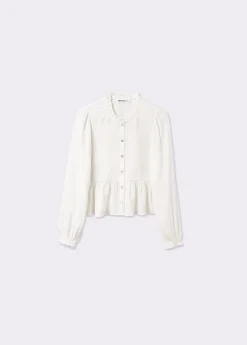 Blusa smock con botones plumeti*Brownie Outlet