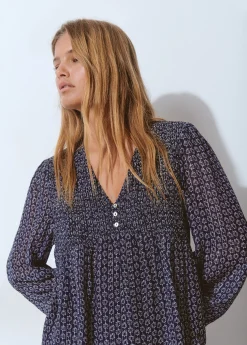 Blusa smock pecho bicolor*Brownie New