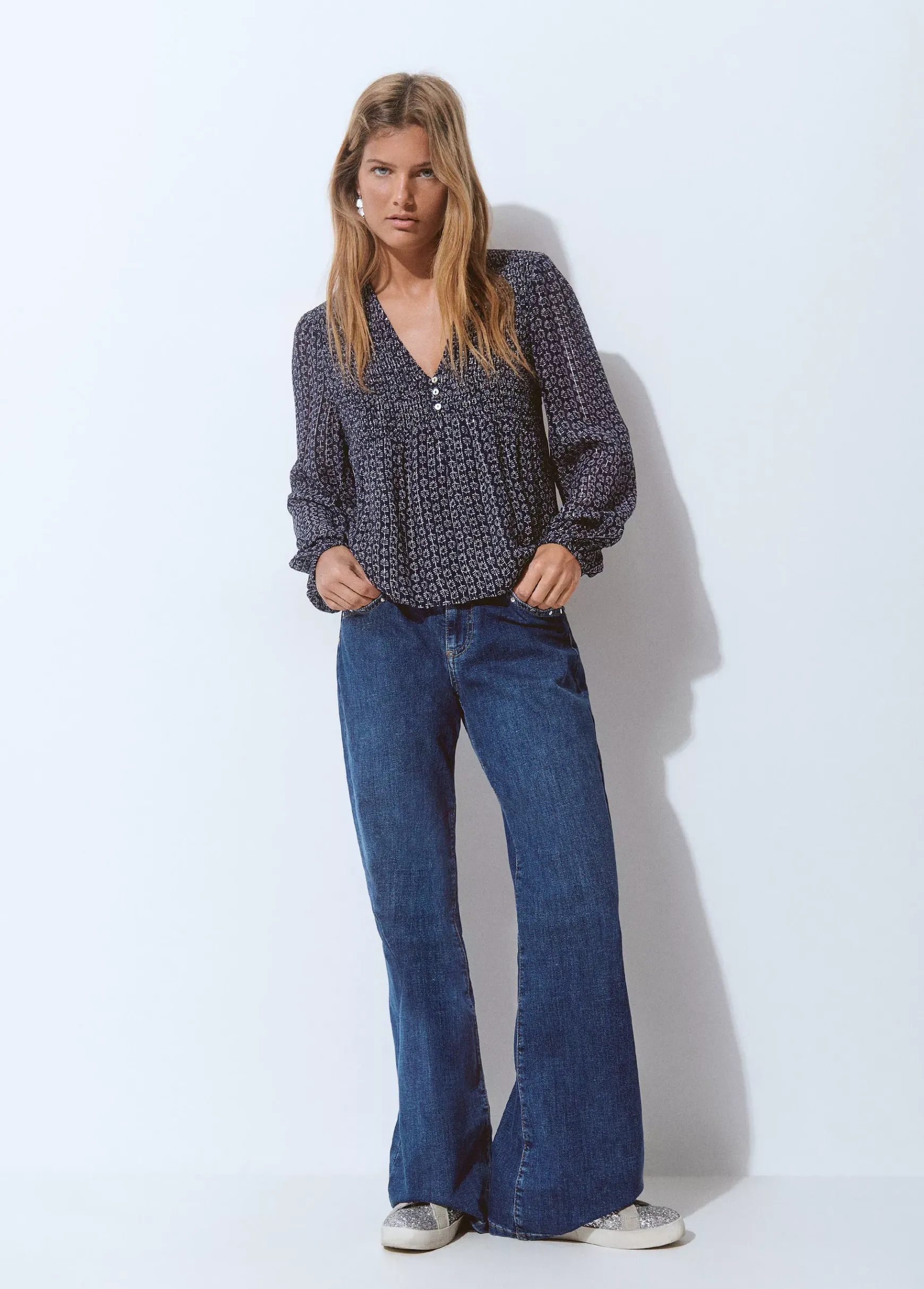 Blusa smock pecho bicolor*Brownie New