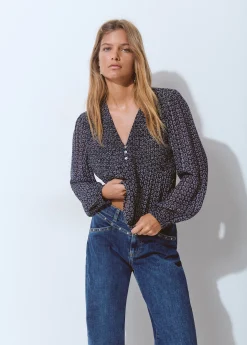 Blusa smock pecho bicolor*Brownie New