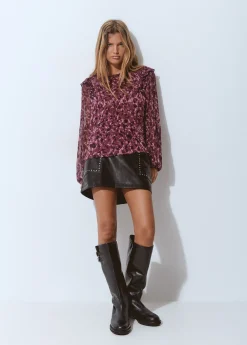 Blusa volantes mangas estampada brillo*Brownie Best