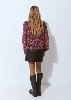 Blusa volantes mangas estampada brillo*Brownie Best