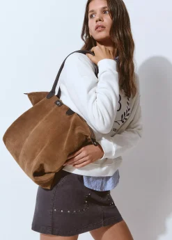 Bolso piel shopper cremallera*Brownie