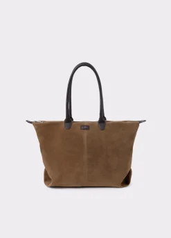 Bolso piel shopper cremallera*Brownie