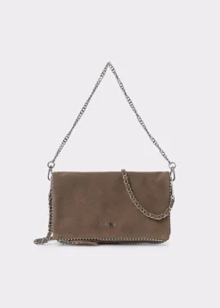 Bolso piel solapa bolitas*Brownie New