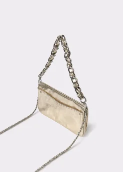 Bolso solapa laminado cadena gruesa*Brownie Hot