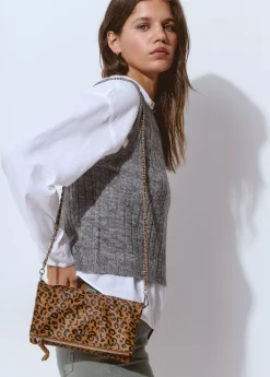 Bolso solapa piel estampado animal*Brownie Clearance