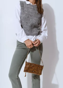 Bolso solapa piel estampado animal*Brownie Clearance