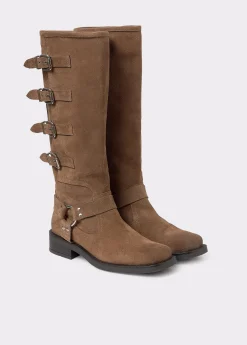 Bota alta piel hebillas*Brownie Sale