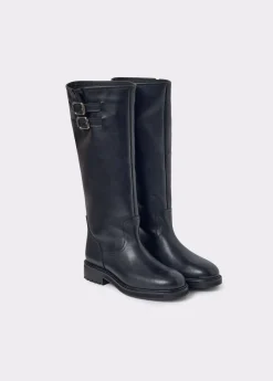 Bota alta piel hebillas*Brownie Sale