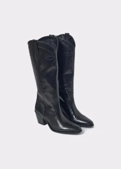 Bota piel campera tacón*Brownie Best