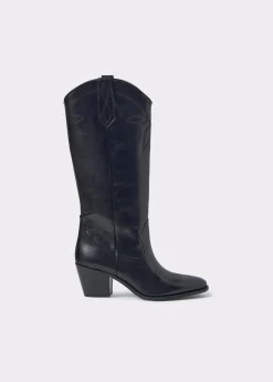 Bota piel campera tacón*Brownie Best