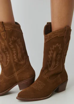 Bota piel cowboy*Brownie Clearance