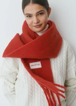 Bufanda gruesa estrecha lisa flecos*Brownie Clearance