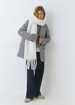 Bufanda gruesa lisa flecos*Brownie