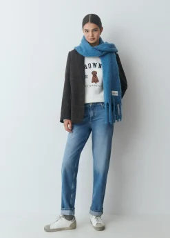 Bufanda gruesa lisa flecos*Brownie Clearance