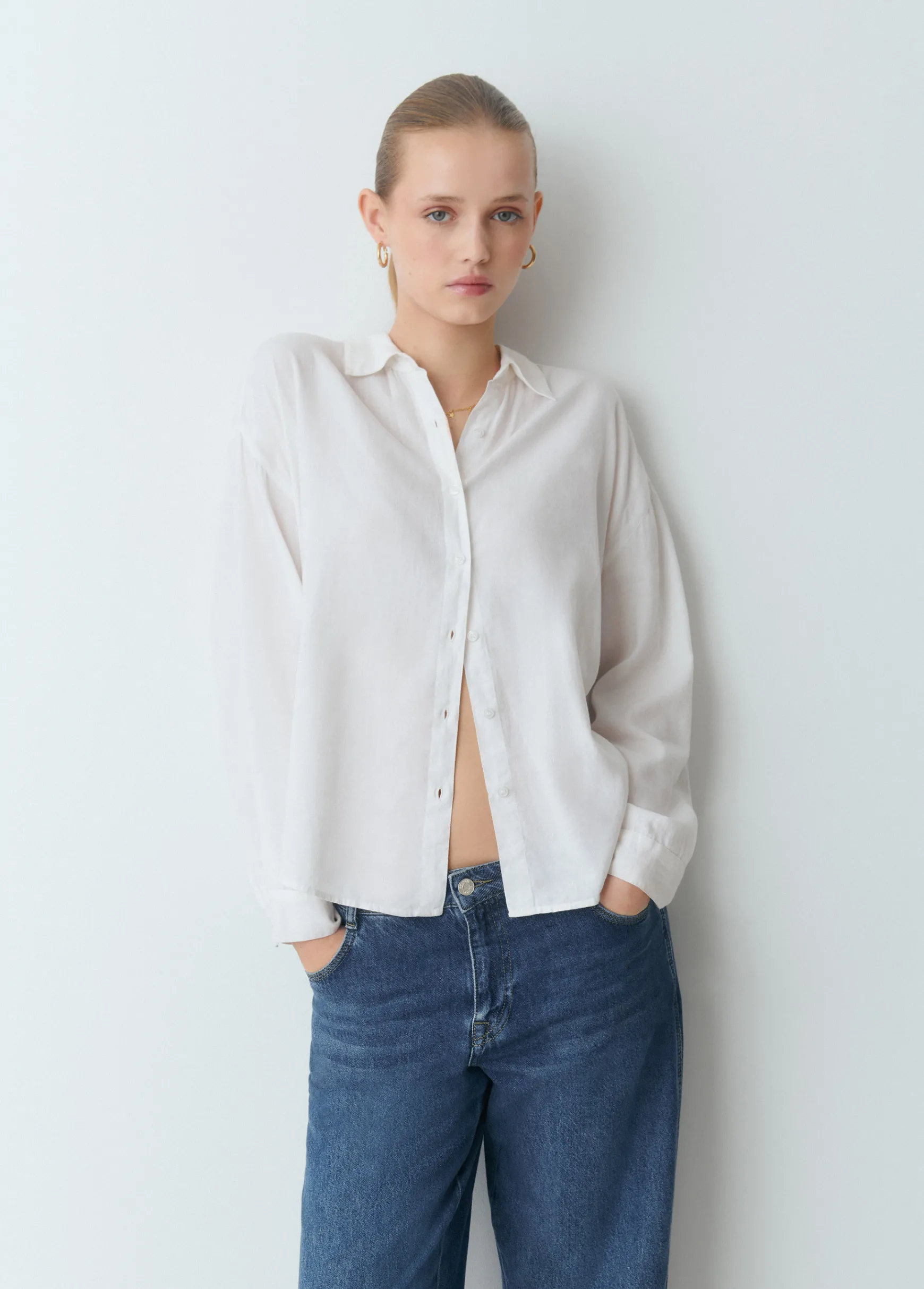 Camisa básica lisa*Brownie Clearance