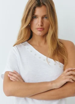 Camiseta asimétrica efecto lavado*Brownie Hot