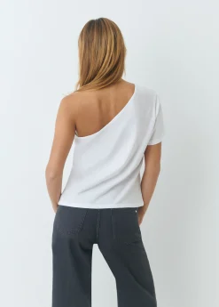 Camiseta asimétrica efecto lavado*Brownie Hot