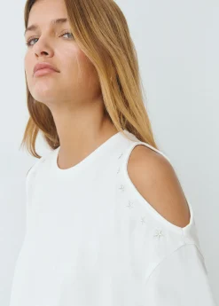 Camiseta cut-out bordado estrellas*Brownie Clearance