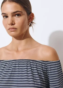 Camiseta escote bardot raya tejida*Brownie New