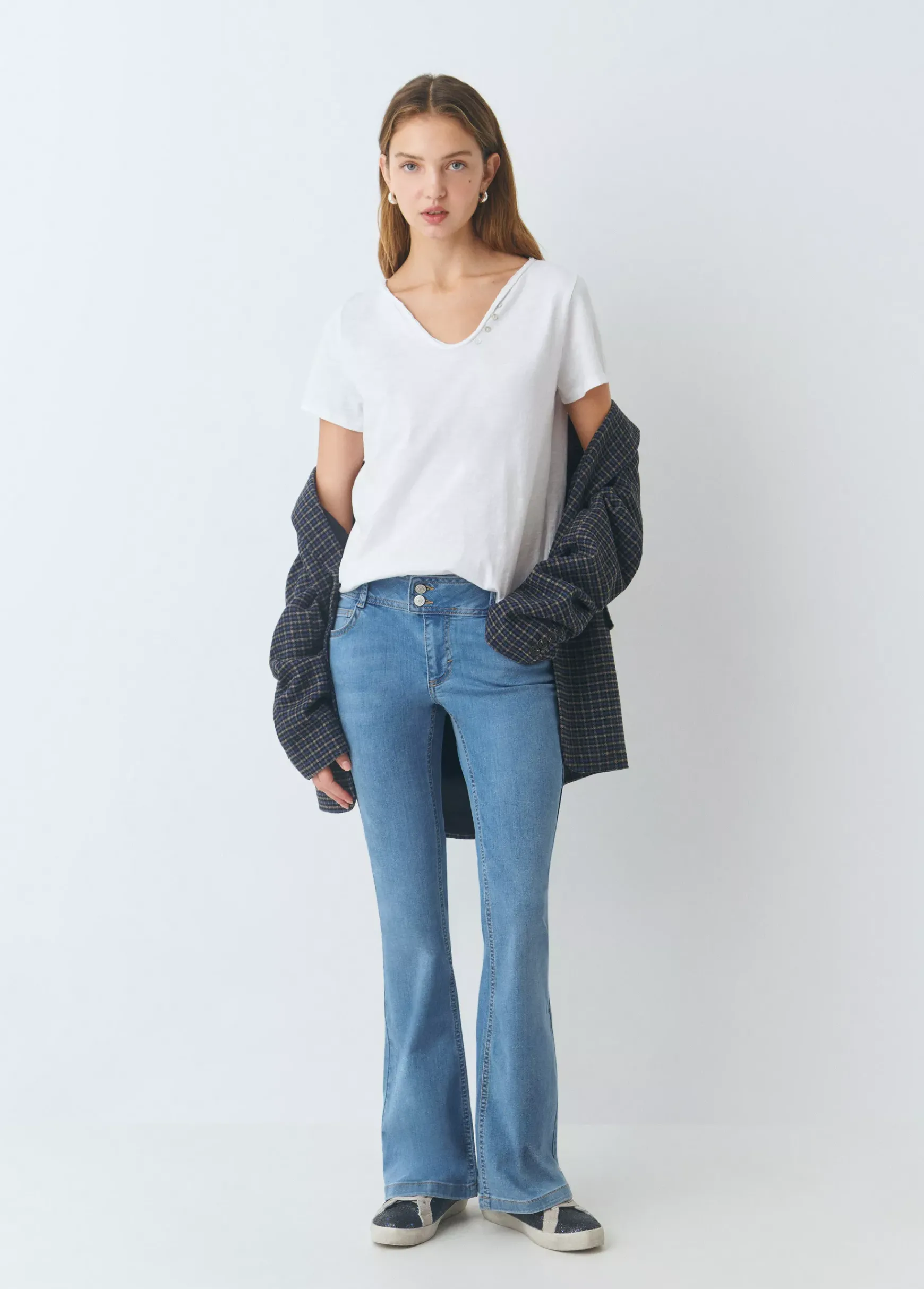 Camiseta manga corta algodón flame botones*Brownie Online