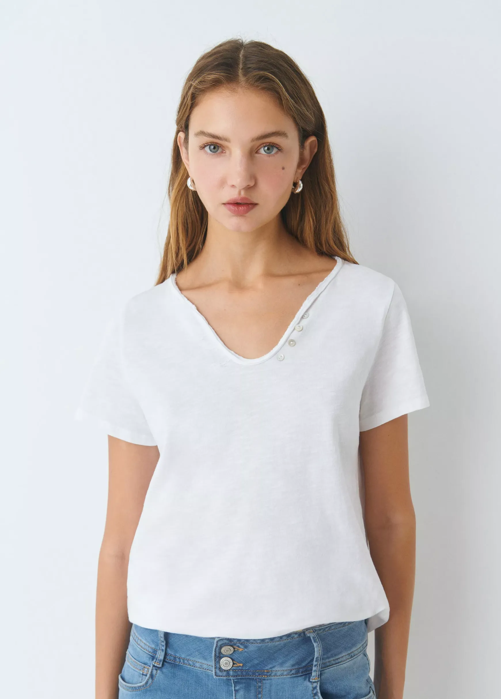 Camiseta manga corta algodón flame botones*Brownie Online