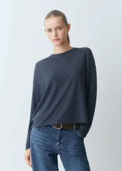 Camiseta manga larga raya tejida*Brownie Hot