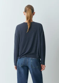 Camiseta manga larga raya tejida*Brownie Hot