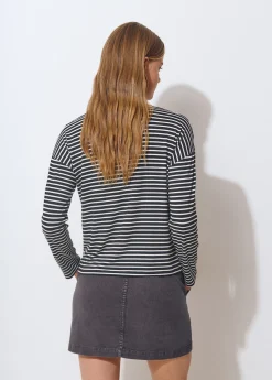 Camiseta manga larga raya tejida*Brownie Sale