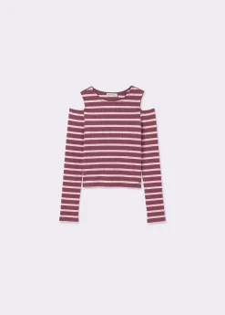 Camiseta raya lurex cut-out hombro*Brownie Discount